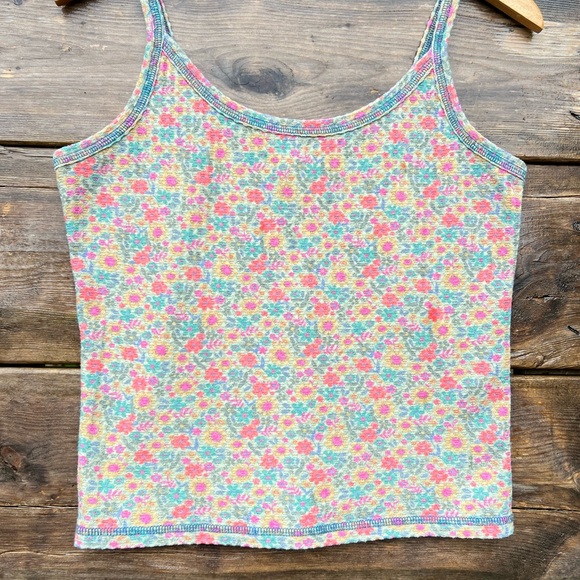 Natural Life Thermal Cami Tank Top Floral Patterned Poly Size Medium - Picture 3 of 5